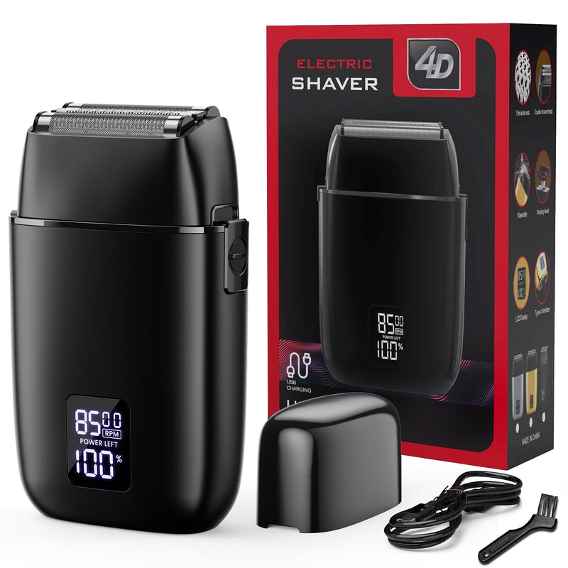 [Australia] - Foil Shavers for Men, Electric Razors for Close Shaving Face with High Speed 3 Floating Blade Heads, USB C Fast Rechargeable Foil Shaver IPX7 Waterproof Wet Dry Travel Locked/Led Display 