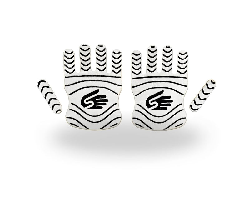 Shadowz Grips: Patented Athletic Hand Tape - 8 Hand Grips for Any Activity (weight lifting, golf, pickleball and more) White-Black Large
