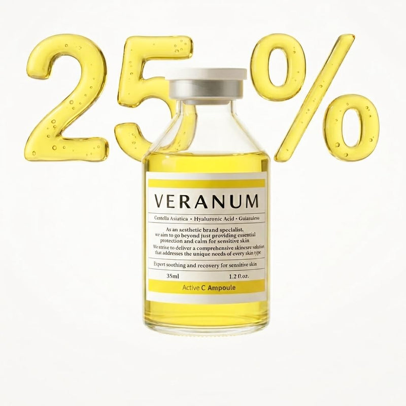 Active C Ampoule – 25% Stabilized Vitamin C Brightening & Firming Serum with Triple Collagen, Centella EV & Peptides – Non-Irritating Korean Skincare for Radiant, Even-Tone Skin – 1.2 fl oz