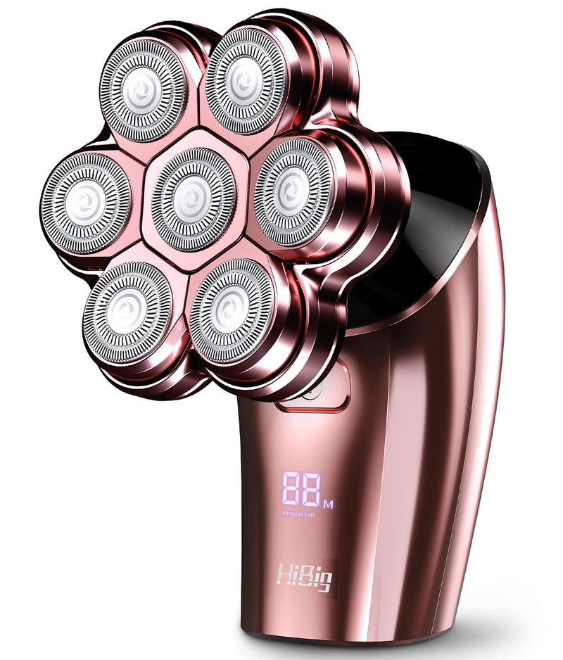 [Australia] - Electric Razors for Women Legs: 5-in-1 Rechargeable Body Shaver, 7D Wet & Dry Bikini Trimmer, IPX7 Waterproof Lady Hair Remover for Face Underarms Pubic, Rose Pink 