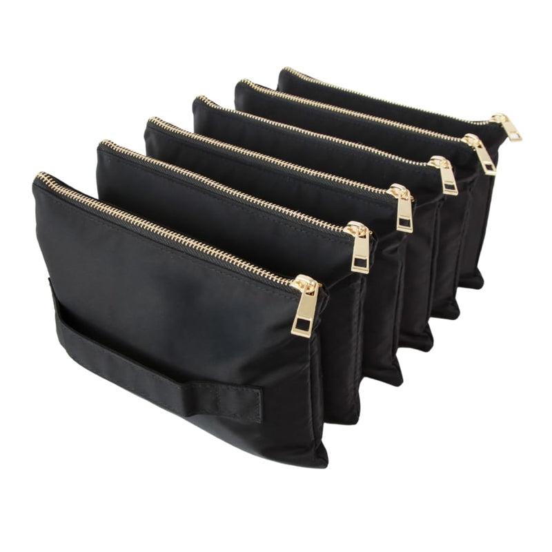 BOBBIE Accordion Travel Makeup Bag, Large Capacity Cosmetic Bags for Women, Durable & Compact Make up Organizer, Lightweight & Portable Zipper Pouch, Water-Resistant Toiletry Bag with 6 Compartments Little Black Bag - MIDI (6" x 9") - 6 Compartment