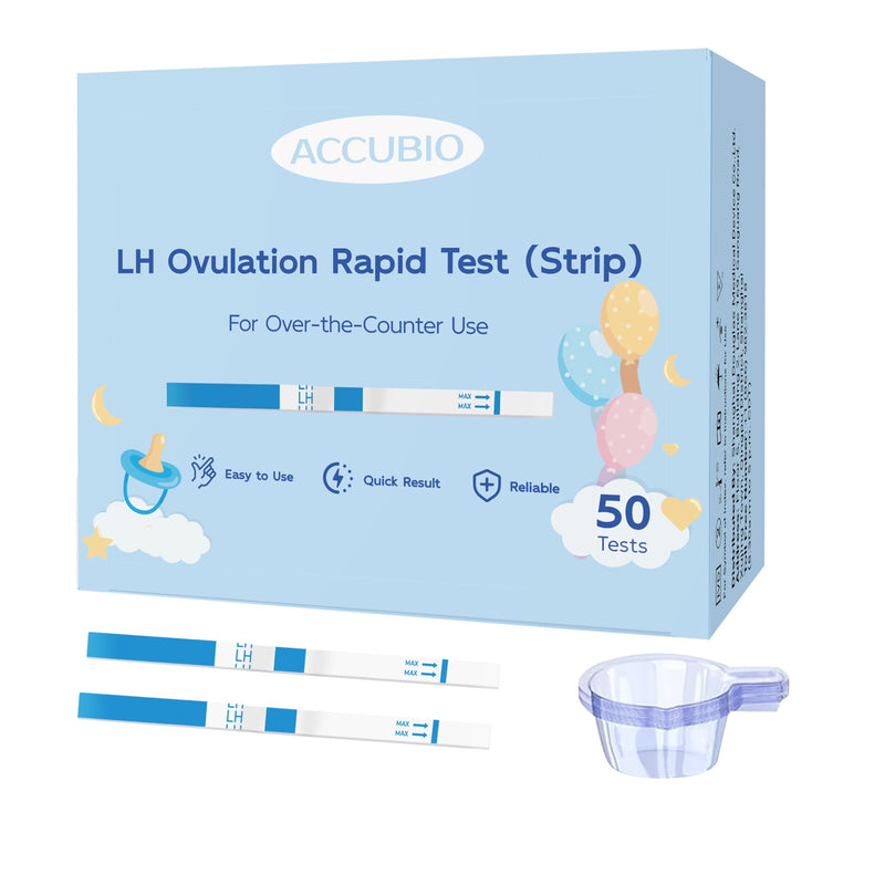 [Australia] - Ovulation Test Strips, Bulk Ovulation Tests, 50 Pack Fertility Tests with Collection Cups, Accurate LH Test for Home, Ovulation Predictor Kit, 5mm Wider 25 MIU/mL 50 Count 