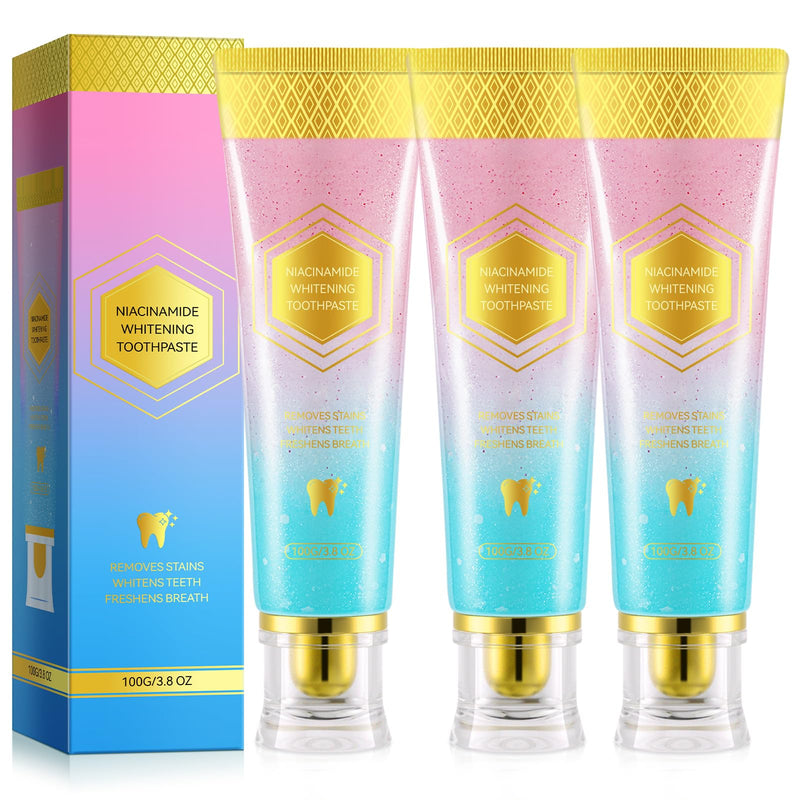 [Australia] - Niacinamide Whitening Toothpaste 3 Pack, Niacinamide Toothpaste, Freshening Breath & Deep Gentle Cleaning, 3.8Oz 