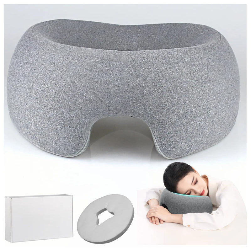 [Australia] - Face Down Pillow,Massage Pillow Face Down,Massage Headrest for Bed,Vacuum Packaging，with 20 Disposable Pillowcases,Skin-Friendly Grey Ergonomic Design Removable Pillowcase 
