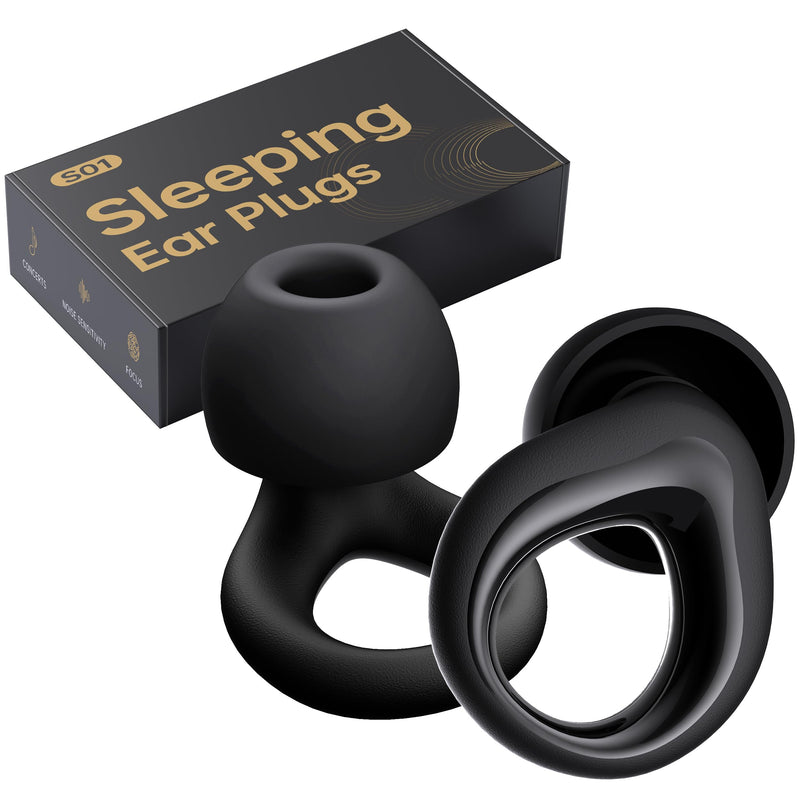 [Australia] - Ear Plugs for Sleeping Noise Cancelling, Reusable Silicone Earplugs for Sleeping, Noise Reduction, Deep Focus, Travel, High Fidelity Hearing Protection, 30dB Noise ReductionÔºàBlackÔºâ Black 
