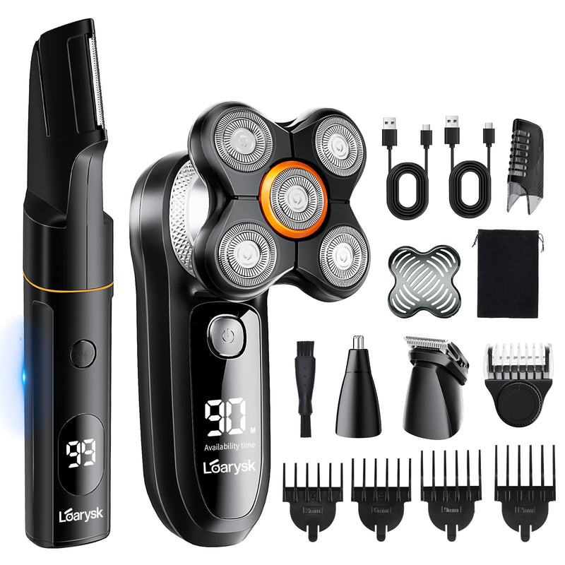 [Australia] - Head Shavers Bald Men& Manscape Body Hair Trimmer Kit,Waterproof Head Shaver for Bald Men with Body Hair Trimmer for Groin/Pubic/Balls, USB-C Rechargeable with LED Display 