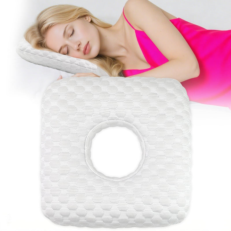[Australia] - Ear Piercing Pillow for Side Sleepers with Hole for Ear Pain CNH Inflammation, Relief Sleeping Pressure Pain, Cooling and Breath Guard Pillow, Grey 