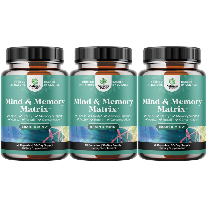 [Australia] - Advanced Brain Supplement for Memory and Focus - Nootropics Brain Support Supplement with Memory and Focus Vitamins for Adults of All Ages - for Brain Fog Clarity Energy and Recall - 3 Pack 
