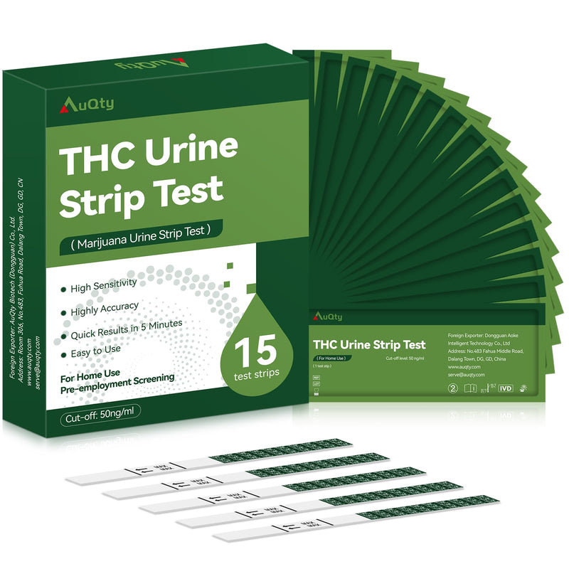 THC Tests for Home Drug Test Kit, Highly Sensitive Marijuana/Weed Urine Marijuana Drug Test, 50 ng/mL Cutoff Level (15 Count)
