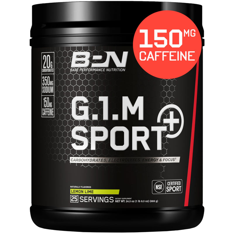 [Australia] - BARE PERFORMANCE NUTRITION G.1.M Sport+ Endurance Pre-Workout – Lemon Lime | 25 Servings | 20g Carbs, 350mg Sodium, 150mg Caffeine | Electrolytes, Nootropics & Cluster Dextrin® for Energy & Focus 