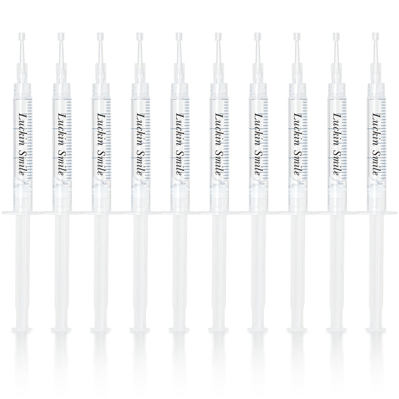 LUCKIN SMILE 10-Pack 44% Teeth Whitening Gel Refills, 44% Carbamide Peroxide Gel, Sensitive Teeth Whitening, 3ML Whitening Gel Syringes for Teeth Whitening Kits Trays, 60 Whitening Treatments