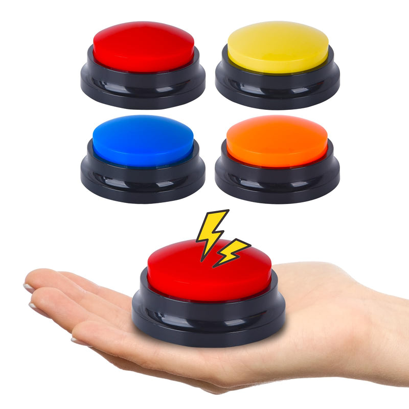 [Australia] - 4 Pack Portable AAC Communication Devices for Autism Individuals with Communication Difficulties, Communication Device for Nonverbal Kids, Voice Recording Buttons for Schools, Home, Treatment Courses 