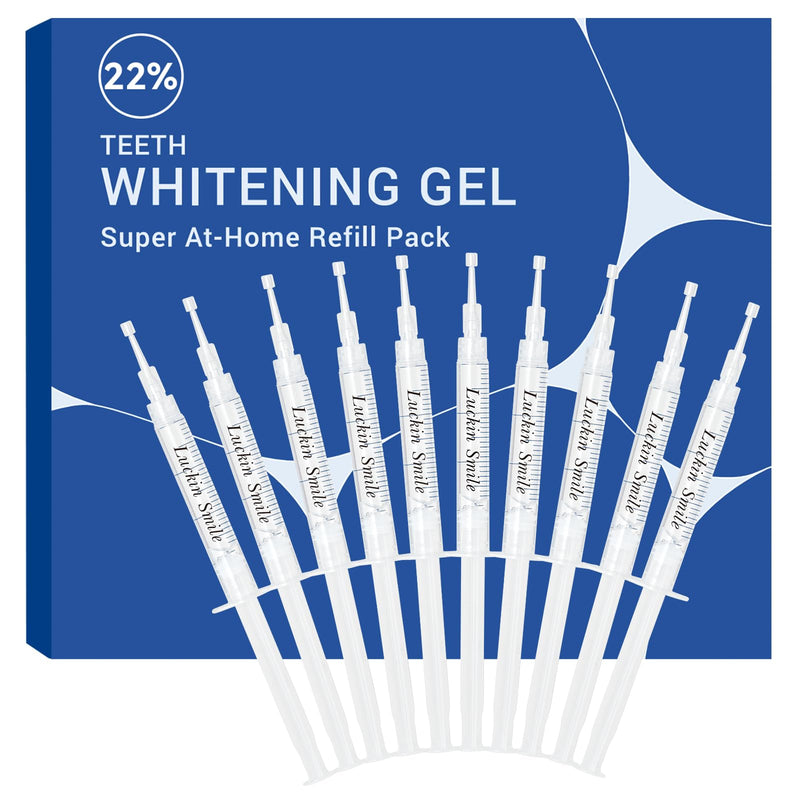 22% Teeth Whitening Gel Refills, Carbamide Peroxide Gel for Teeth Whitening | No Sensitivity Teeth Whiteners, 10-Pack 3ML Sensitive Teeth Whitening Gel for Trays, 60 Whitening Treatments 22%cpwhite 0.1 Fl Oz (Pack of 10)