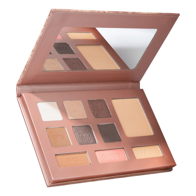 [Australia] - LUMINESS Face Time Essentials Face Palette - Includes Bronzer, Blush, Highlighter, Face Powder and 6 Eyeshadows - Highly Pigmented, Long-Wearing Makeup Palette - Silky Smooth, Easy to Blend 
