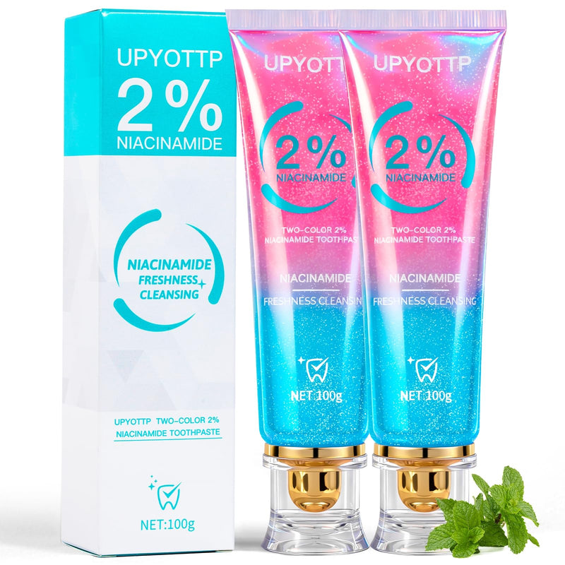 Niacinamide Whitening Toothpaste, Niacinamide Intensive Whitening Toothpaste, Fresh Breath, Improves Gum Health,Fluoride-Free, Suitable for Sensitive Teeth(2pcs) 3.53 Ounce (Pack of 2)