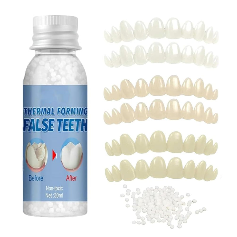 [Australia] - Tooth Repair Kit，Temporary Natural Shade for Filling The Gap, Moldable Thermal Beads Replacement Kit Replace The Missing or Broken Tooth-6PCS 