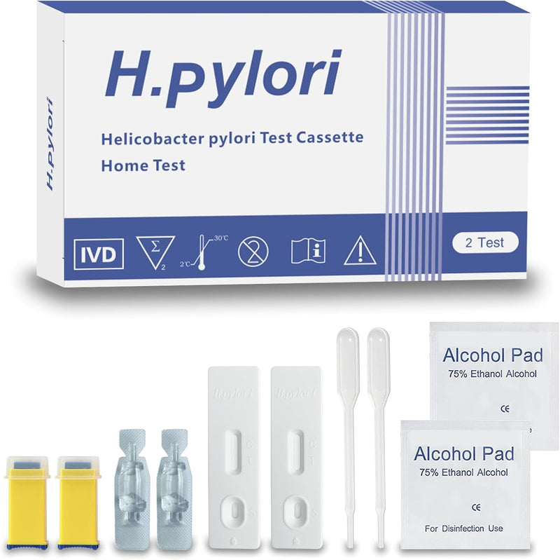 [Australia] - H Pylori Test Kit, Helicobacter Pylori Home Test Kit – Quick, Accurate Results in 10-15 Minutes, No Lab Visit Needed, Includes 2 Tests for Easy Monitoring - H Pylori at-Home Test Kit. 2 Count (Pack of 1) 