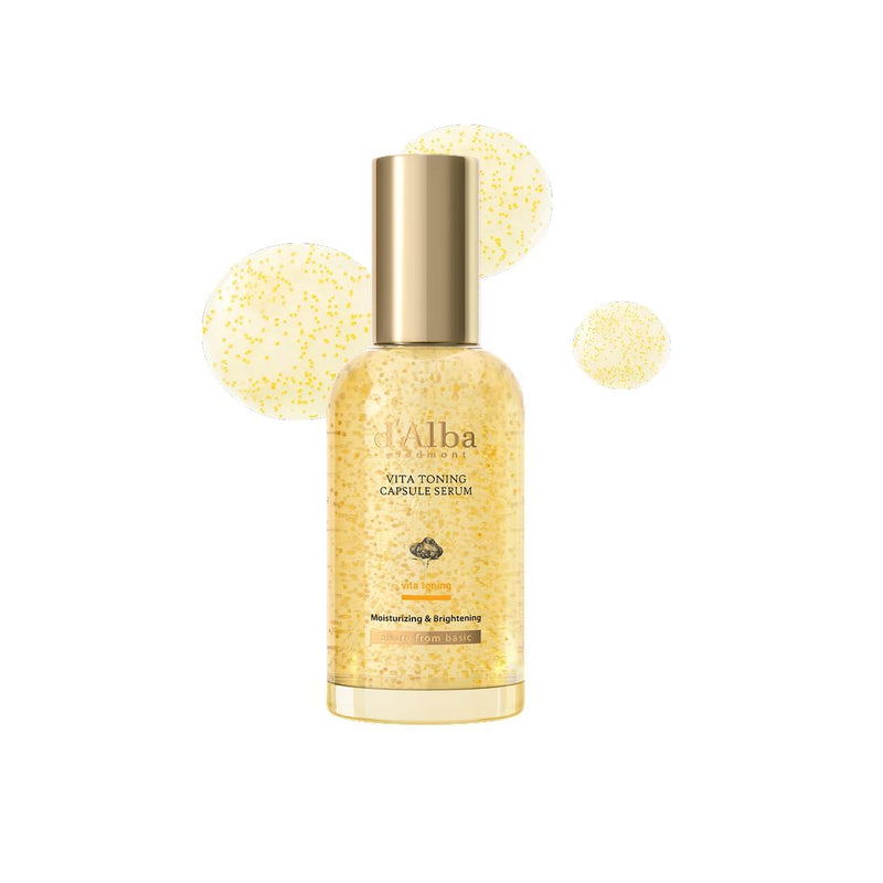 d'alba Piedmont Vita Toning Capsule Serum, Big Size (3.38fl. oz.) | Daily Lightweight Vita Boost for Luminous Skin, Double Vitamin Formula, Dark Spot Care, Even Skin Tone, Korean Skincare