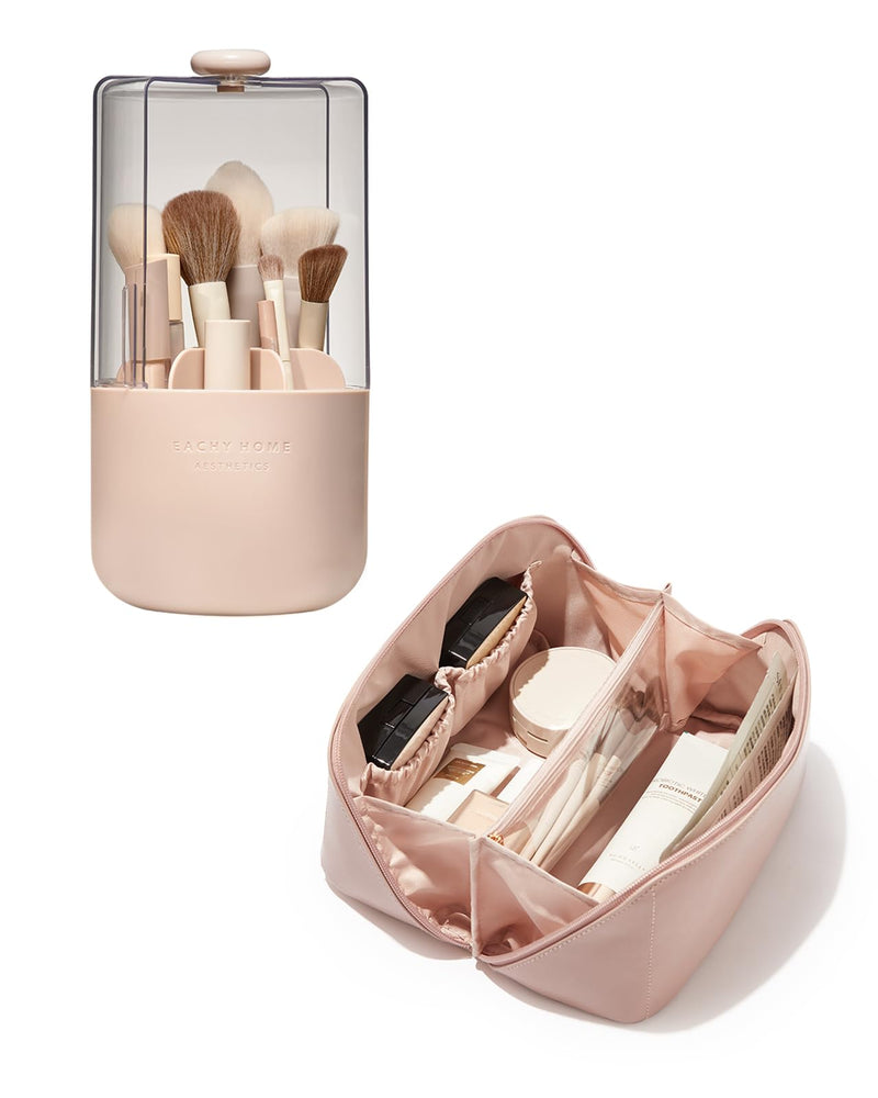 EACHY travel makeup bag & makeup brush holder