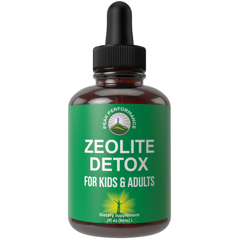 Zeolite Detox for Kids & Adults with Cilantro | Volcanic Mineral from Idaho | Zeolite Clinoptilolite Liquid Drops Gentle Cleanse Supplement with Vitamins B12 & D | Support Focus, Energy, Speech (2 fl oz)