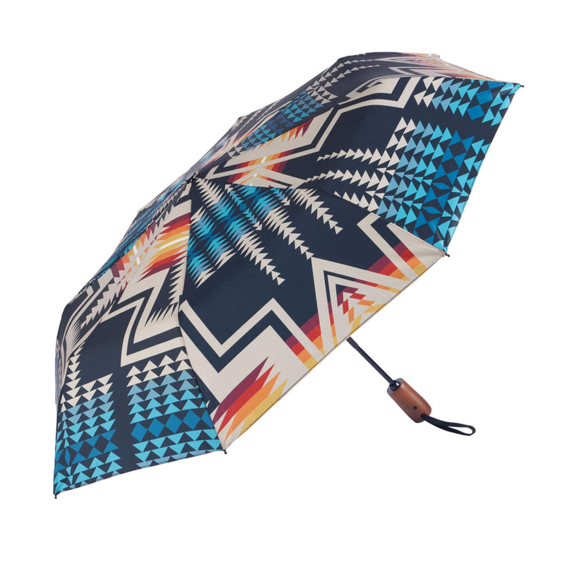 Pendleton Automatic Umbrella, Harding Black Pattern, 42-Inch Polyester Canopy, Collapsible 22-Inch Shaft, Compact Travel Design