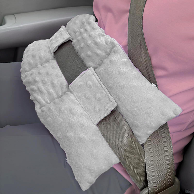 [Australia] - Ostomy Seat Belt Pillow for Driving Stoma Car Seatbelt Covers Support Ostomy Driving Protector Ileostomy Colostomy Bag Pouch Ostomy Supplies Gray One Size 