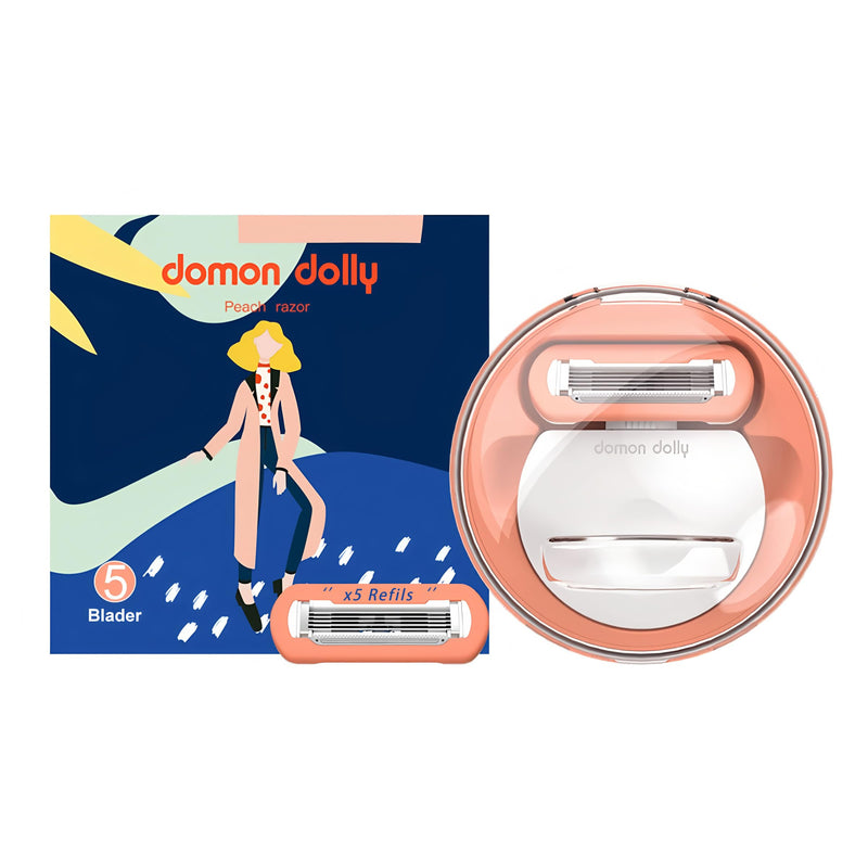 [Australia] - Women's 5-Blade Travel Razor with Case – Includes Handle + 5 Refills – Compact, Extra Smooth Shaving for On-The-Go – Travel Size Toiletries Essential 