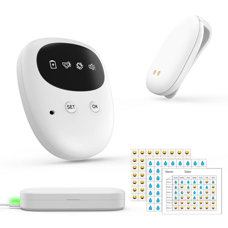 [Australia] - US-Patented Wireless Bedwetting Alarm for Boys and Girls,High Sensitivity Sensor for Deep Sleepers, USB-C Rechargeable, 3 Modes (Vibration/Sound/Combo), Split Sensor (787in), Portable Case, 20-Day Use 