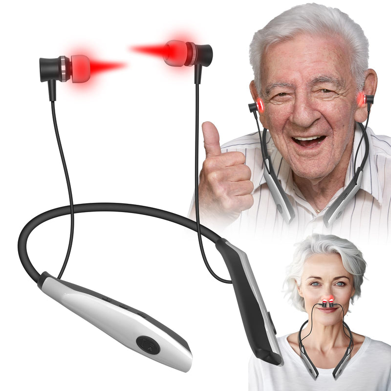 [Australia] - Tilmann Red Light Therapy for Nose and Ears, 2 in 1 Tinnitus Relief for Ringing Ears and Nasal Therapy Device, Ear and Nasal Pain Relief, 650nm, Handsfree Black 