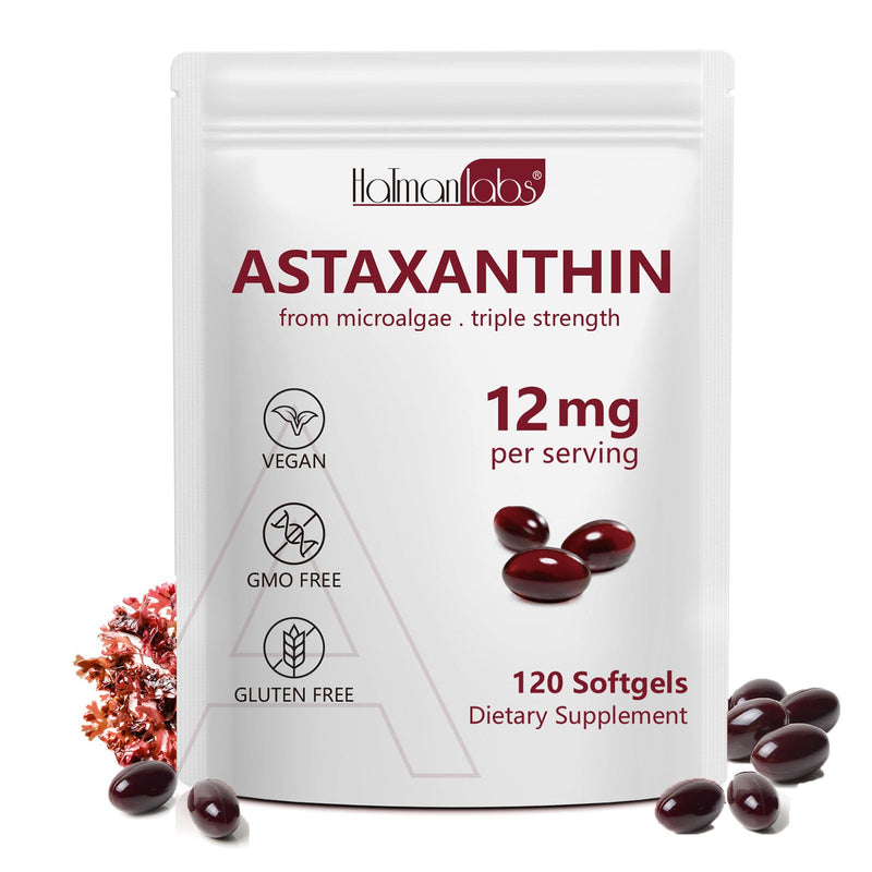 [Australia] - Astaxanthin 12mg - 120 Softgels - 4 Month Supply - Organic Astaxanthin Antioxidant Supplements Supports Eye, Joint, Internal Circulation and Skin Health - Non-GMO 