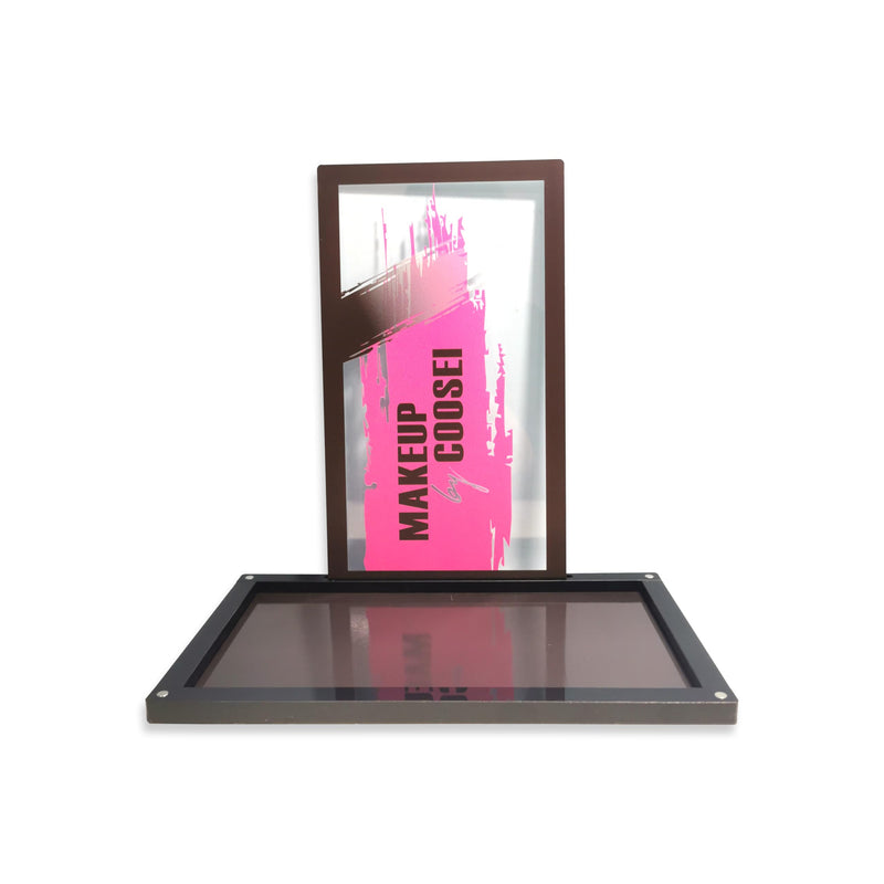 [Australia] - Coosei Magnetic Makeup Palette, Clear Acrylic, 9.7x5.5x0.47 inches, Empty Palette for Eyeshadow, Lipstick, Blush with 20 Magnetic attraction Stickers +10pcs empty stainess pans 