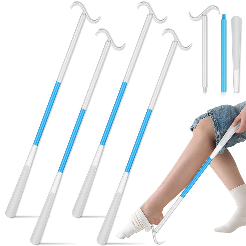 [Australia] - Geelin 4 Pcs 35'' Extra Long Dressing Stick, Handled Shoe Horn for Elderly, Disabled, Limited Mobility, Hip Replacement Recovery, Shoulder and Knee Surgery, Helps Getting Dressed Without Bending 