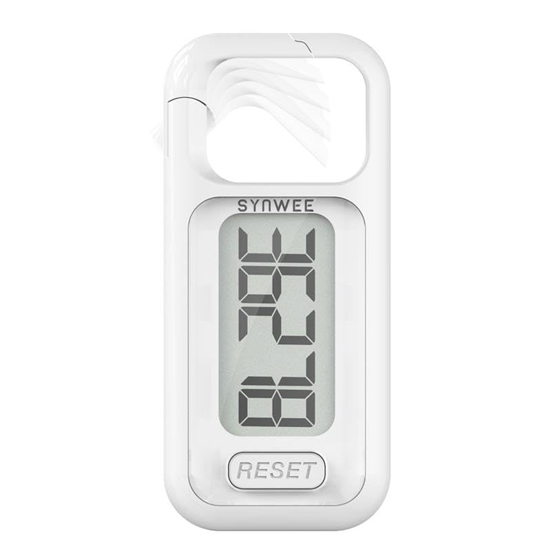 [Australia] - 3D Pedometer for Walking ‚Äì Simple Step Counter with Clip, Large Display & Reset Button ‚Äì No Bluetooth or App Needed ‚Äì Portable Step Tracker for Adults and Seniors (White) 