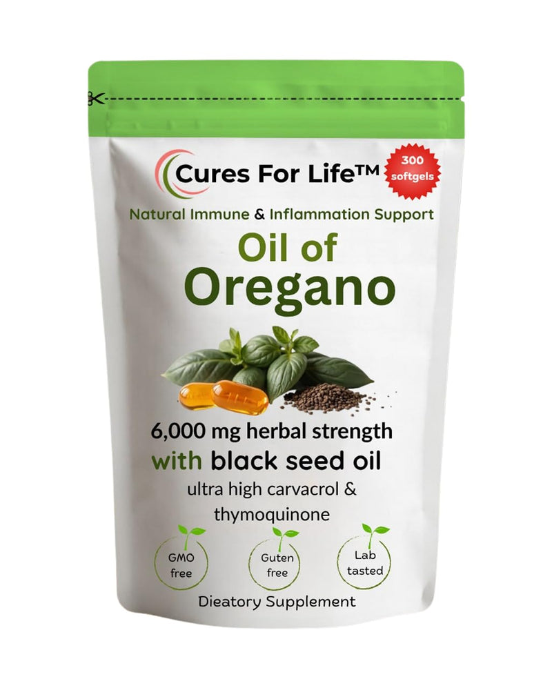 [Australia] - Oil of Oregano Softgels ‚Äì 6000mg High Potency with 165mg Carvacrol & 200mg Black Seed Oil ‚Äì 2-in-1 Immune Support & Digestive Health ‚Äì 300 Softgels ‚Äì Oregano Oil Capsules Supplement 1 