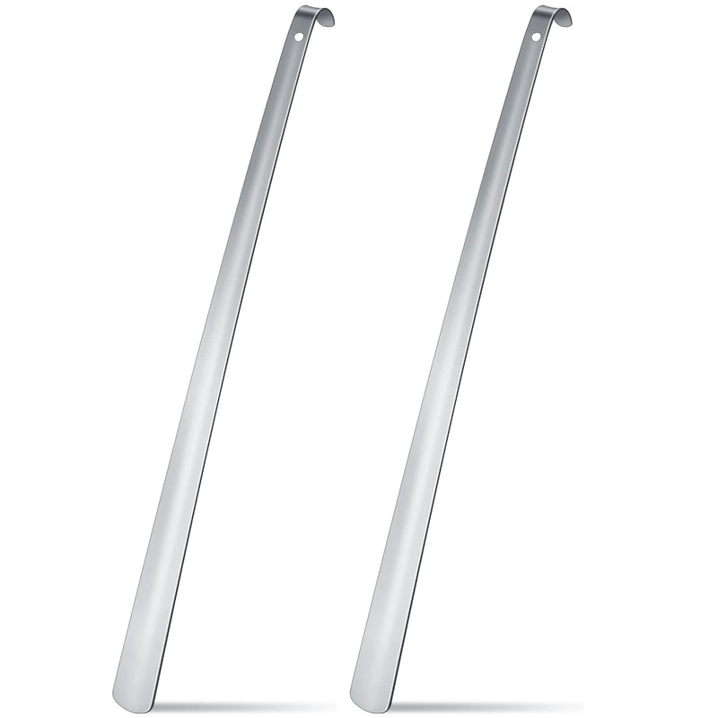 [Australia] - Geelin 2 Pcs 31.5'' Extra Long Handled Shoe Horn, Metal Shoehorn for Men and Women, Multifunctional Stainless Dressing Sticks for Elderly Disabled Limited Mobility, Standing Reach Assist for Seniors 