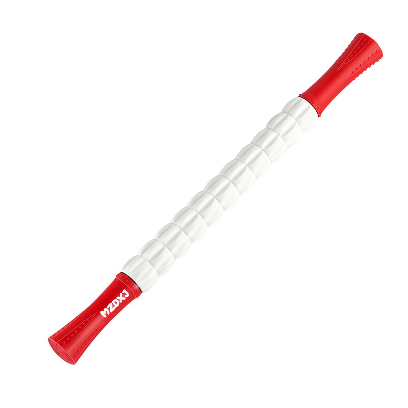 Muscle Roller Massage Roller Stick- Deep Tissue Fascia Blaster for Myofascial Pain Relief, Lymphatic Drainage & Body Sculpting, Handheld Physical Therapy & Recovery Tool (Red White inch) Red White