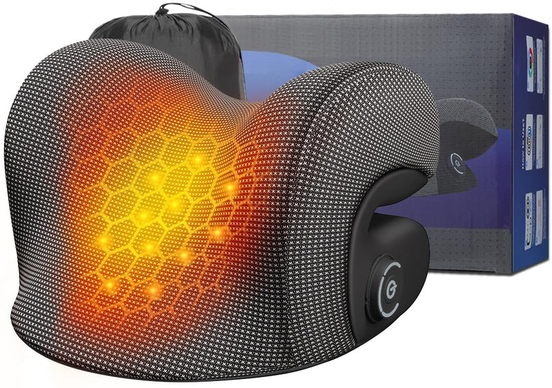 [Australia] - Wireless Heated Neck Stretcher for Pain Relief, Portable Cordless Neck Shoulder Cervical Traction Device with Graphene Heating Pad No Smell Magnetic Therapy Case Relaxer for TMJ Migraine Spine Alignme Black 