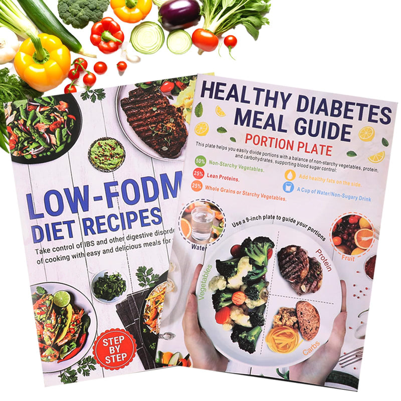 [Australia] - 6 Sheets Diabetic Food Charts Set, Food List and Meal Planner Chart, Low FODMAP Chart for Sugar Intake Management and IBS Controlled Serving Size Carbohydrates Calories Protein 