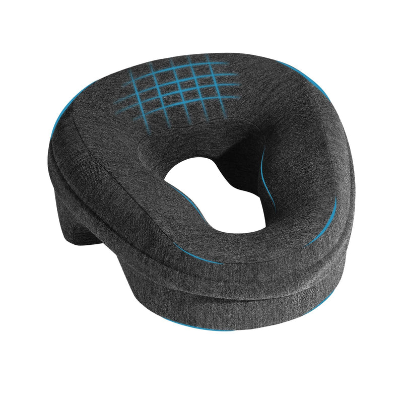 [Australia] - Face Down Pillow, Massage Headrest Pillows for Bed,Face Cradle, BBL Pillow Used for Recovery After Eye Surgery, Stomach Sleepers,with Machine Washable Cover (Dark Grey) Dark Grey 