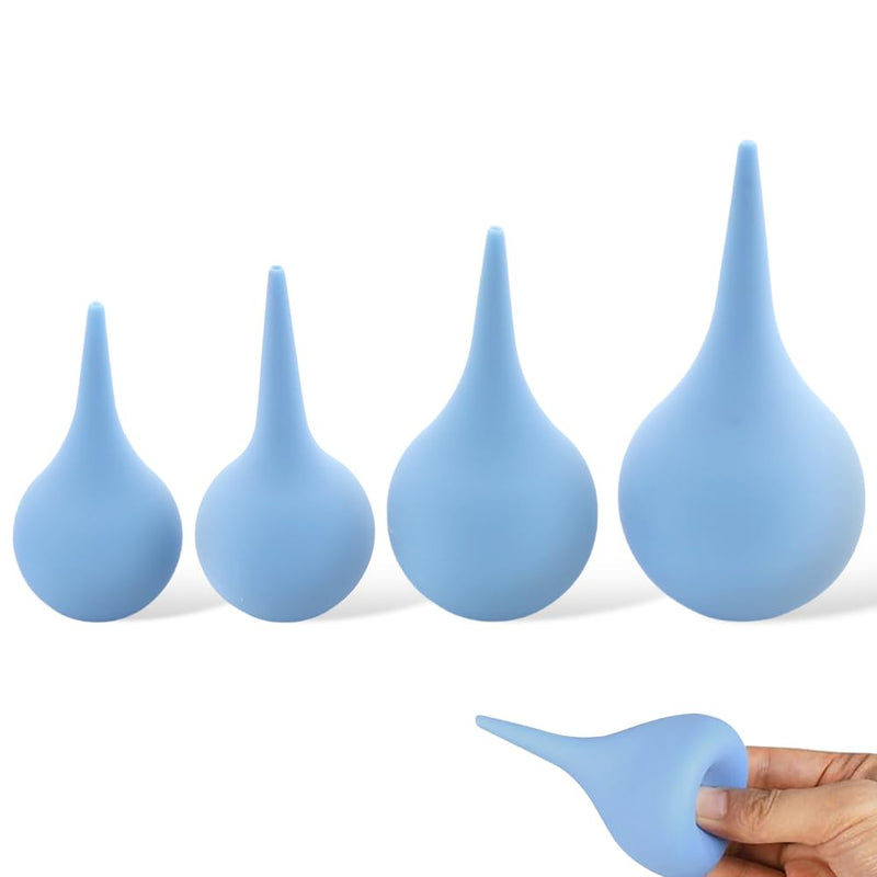 [Australia] - 4 Pack Hand Bulb Ear Syringes, Professional Soft Reusable Rubber Suction Ear Syringe Ball, Manual Fluid Suction Device Ear Washing Squeeze Bulb for Adults, Pet, 4 Sizes(25ml, 41ml, 65ml, 90ml) 