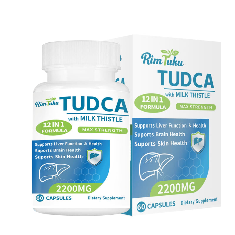 [Australia] - 2200MG TUDCA Supplement with Milk Thistle 12-in-1 Formula Liver Support, Bile Salts Supplement for Liver Cleanse & Detox, Bile Flow & Gallbladder Support 60 Capsules 60 Count (Pack of 1) 