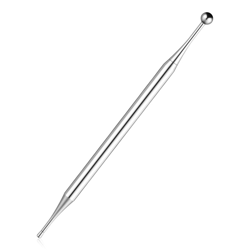 [Australia] - Acupuncture Pens Dual Head Facial Reflexology Tools Ear Body Point Probe Tip Muscle Relax Trigger Point Massage Fascia Tool for Deep Tissue, Stainless Steel (5.1in) 