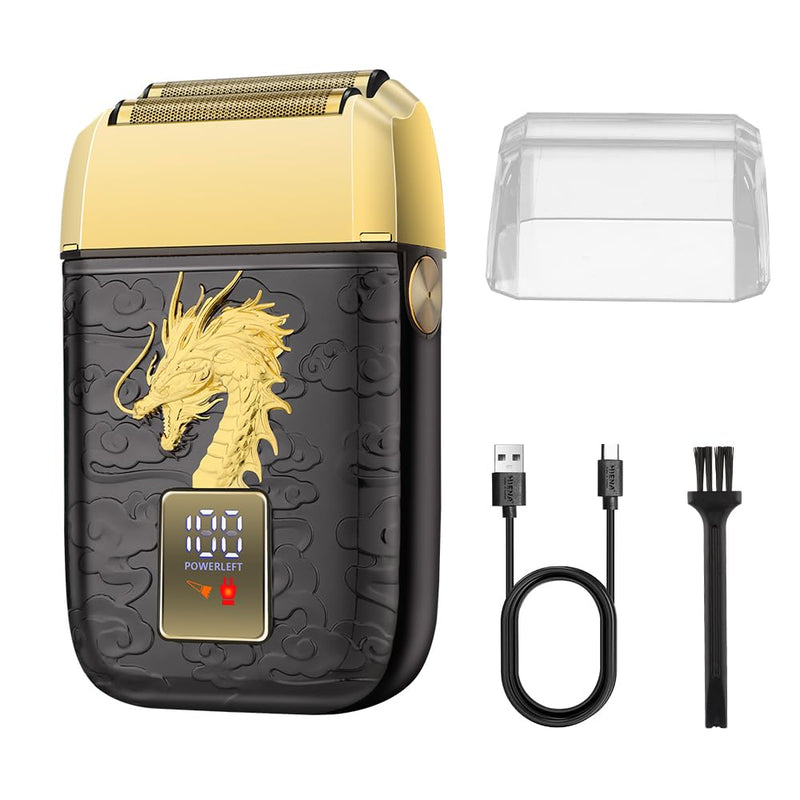 [Australia] - HIENA PRO Professional Foil Shaver for Men, Double Electric Foil Trimmer, Cordless Bald Head Precision Trimmer, Electric Razor, Rechargeable with USB, Gifts for Men (BGLT) Bglt 