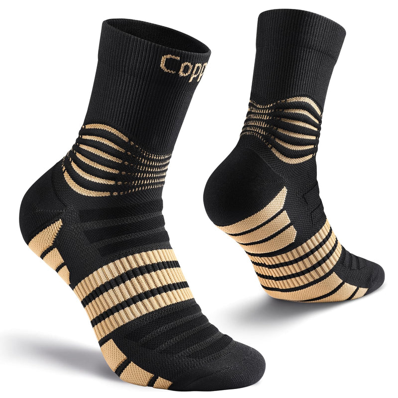 [Australia] - NEENCA Professional Copper Compression Socks, Medical Ankle Support Socks for Injuries Recovery & Pain Relief, Women & Men Circulation, Swelling, Runner, Travel, Pregnancy, Flying‚Äî1 Pair, 20-30 mmHg Large High Copper 