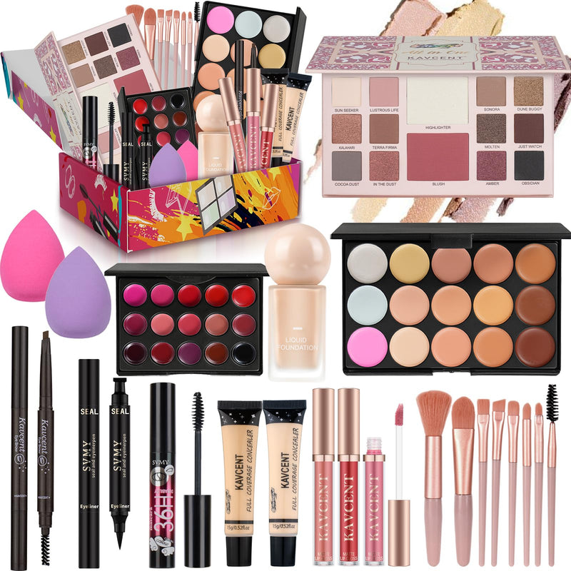 [Australia] - Makeup Set for Teens Makeup Kit for Teens Women full Kit Makeup Kits for Teenagers Makeup Gift Set for Teen Girls Women Christmas KAVCENT Medium Makeup Set 