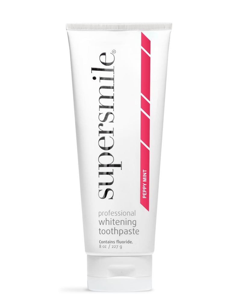 [Australia] - Supersmile Professional Whitening Toothpaste – Fluoride Toothpaste for Visibly Whiter Teeth – Whitens up to 6 Shades Peppy Mint 8 Ounce (Pack of 1) 