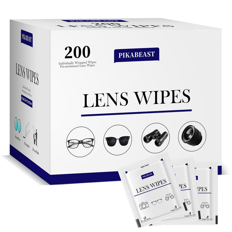 [Australia] - 200 Count Lens Wipes for Eyeglasses, Eyeglass Cleaner Wipes for Cameras, Sunglasses, Phone and Computer - Keep Your Lenses Spotless 