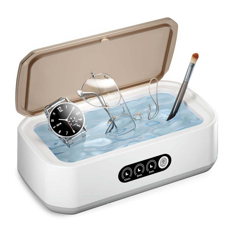 [Australia] - WINTERCRUSH Ultrasonic Retainer Cleaner for Tooth: 50KHz Jewelry Cleaner Deep Cleaning Machine - 650ML Dental Cleaning Pod for Dentures/Mouth Guards/Eyeglasses-3 Timers -Stainless Steel- Pink Pure White 
