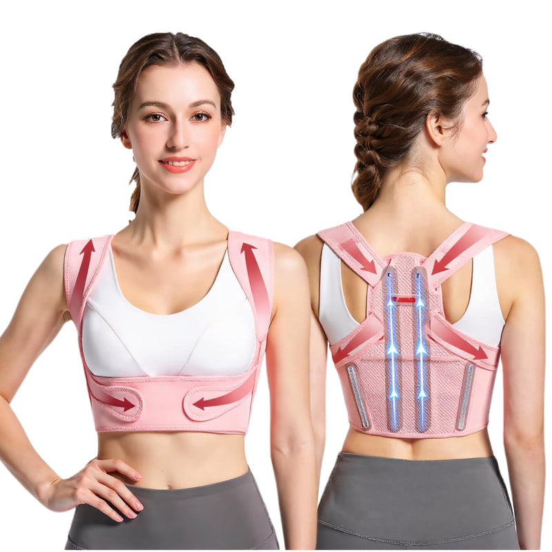 [Australia] - Back Posture Corrector for Women - Adjustable Lightweight Back Brace Posture Corrector Bras for Neck Shoulder Upper Back - Invisilite Hunchback Slouching Under Clothes (Medium) Medium Pink 