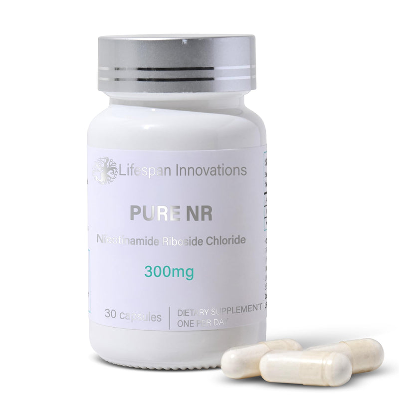 Lifespan Innovations Pure NR Nicotinamide Riboside 300mg - Single Ingredient Supplement - Supports NAD⁺ Levels, Cellular Energy & Healthy Aging. No Fillers or Binders. 30 Capsules, Glass Bottle 300MG - 30 Count